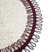 Charlo's Set of 2 Red Wine Sustainable Brazilian Jute Liz Round Placemats Sousplat 16