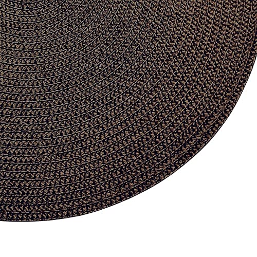 Conjunto de 4 Lugares Americanos Redondos Marrons para Mesa Coleção para Ambientes Internos/Externos 38 cm Diâmetro