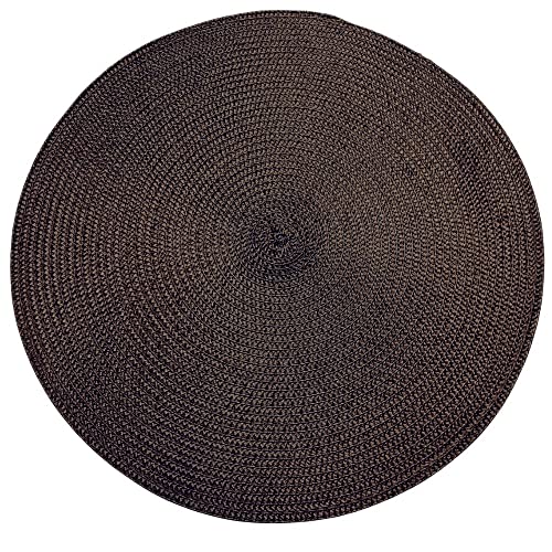 Conjunto de 4 Lugares Americanos Redondos Marrons para Mesa Coleção para Ambientes Internos/Externos 38 cm Diâmetro