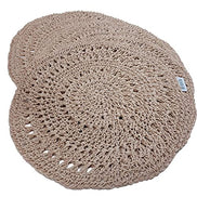 Charlo's Set of 4 Nude Sustainable Rustic Chic Round Placemats 16