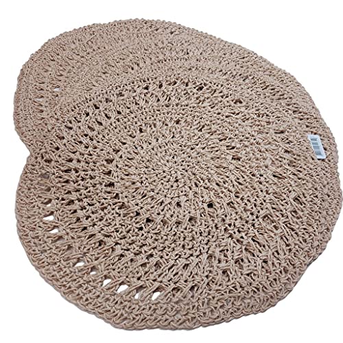 Charlo's Set of 4 Nude Sustainable Rustic Chic Round Placemats 16