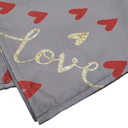 Charlo's Cloth Napkins Set of 4 Grey Love Heart Romance 16" by 16" - Grey