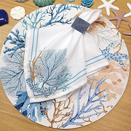 Charlo's Cloth Napkins Set of 4 Blue Coral 16