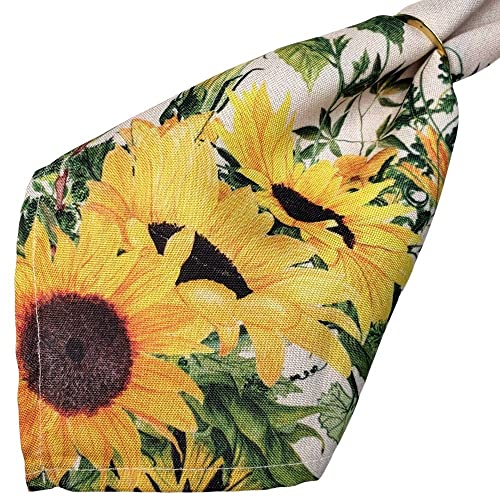 Charlo's Cloth Napkins Set of 4 SunFlower 16" by 16" - Yellow