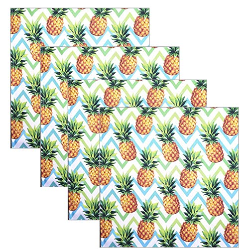 Charlo's Cloth Napkins Set of 4 Pineapple Zigzag 16