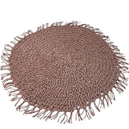 Charlo's Set of 4 Nude Folk Sustainable Rustic Chic Round Placemats 16