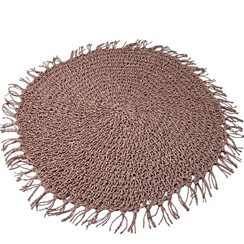 Charlo's Set of 4 Nude Folk Sustainable Rustic Chic Round Placemats 16