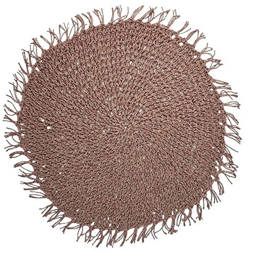 Charlo's Set of 4 Nude Folk Sustainable Rustic Chic Round Placemats 16