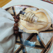 BIOJewelry Set of 6 Natural Jacaranda Seeds of Gratitude Napkin Rings Handmade for Dining Table, Parties