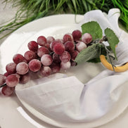 Conjunto de 4 anéis de guardanapo roxos de cacho de uva Prime para Ação de Graças, eventos, festas, casamentos