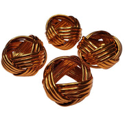 Maison Charlo | Conjunto com 4 Anéis de Guardanapo Trançados Rústicos Metálicos por Charlo - laranja, rosa para Dia das Mães, Presente, Aniversário