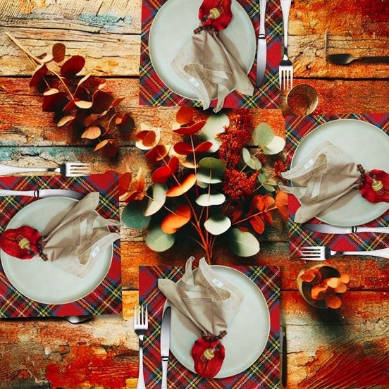 Conjunto BIOJoias com 6 anéis de guardanapo Jacarandá Vermelho Sementes da Gratidão, feitos à mão para mesa de jantar, festas