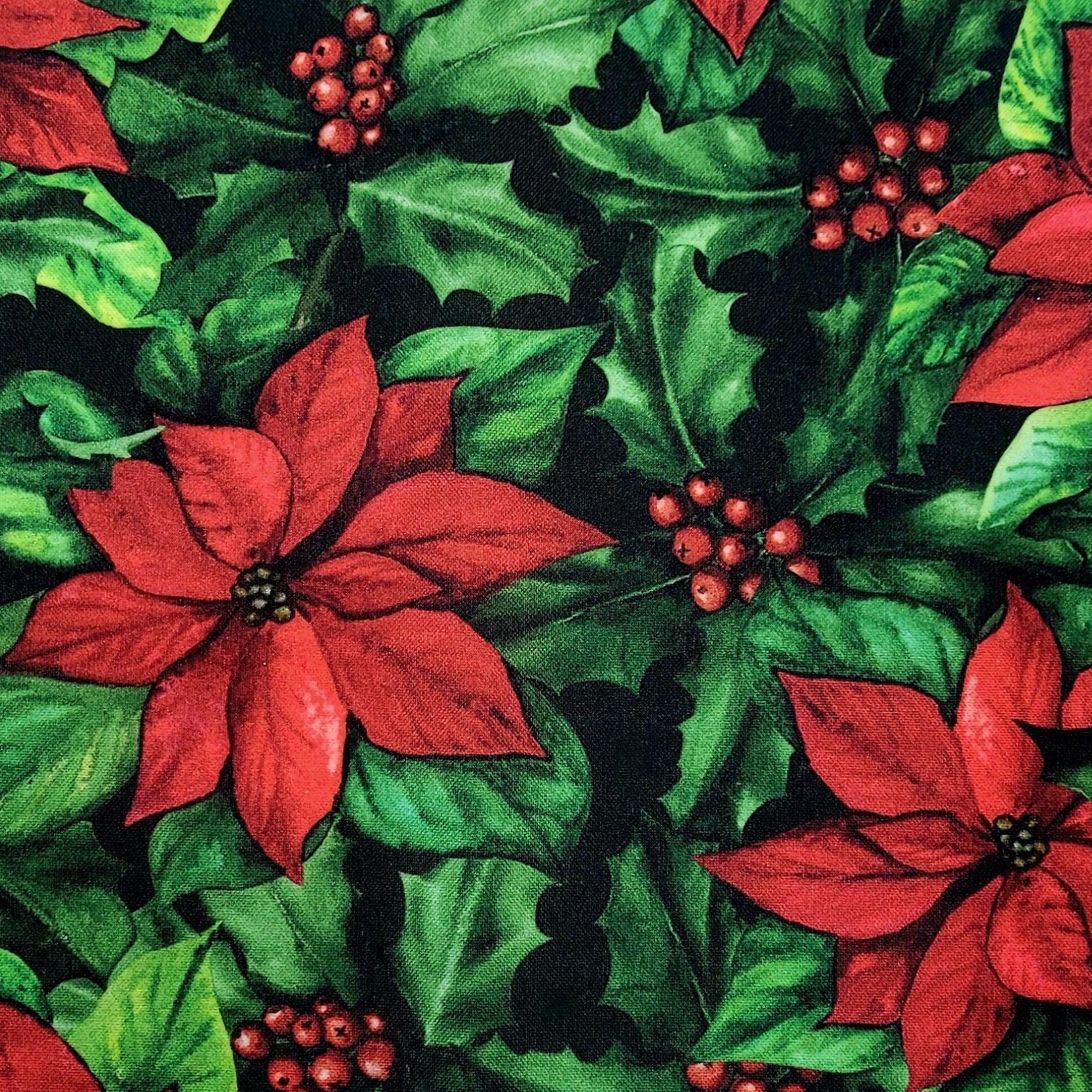 Set of 4 Placemats Christmas Flower Cloth Waterproof 17