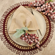 Conjunto de 4 anéis de guardanapo roxos de cacho de uva Prime para Ação de Graças, eventos, festas, casamentos