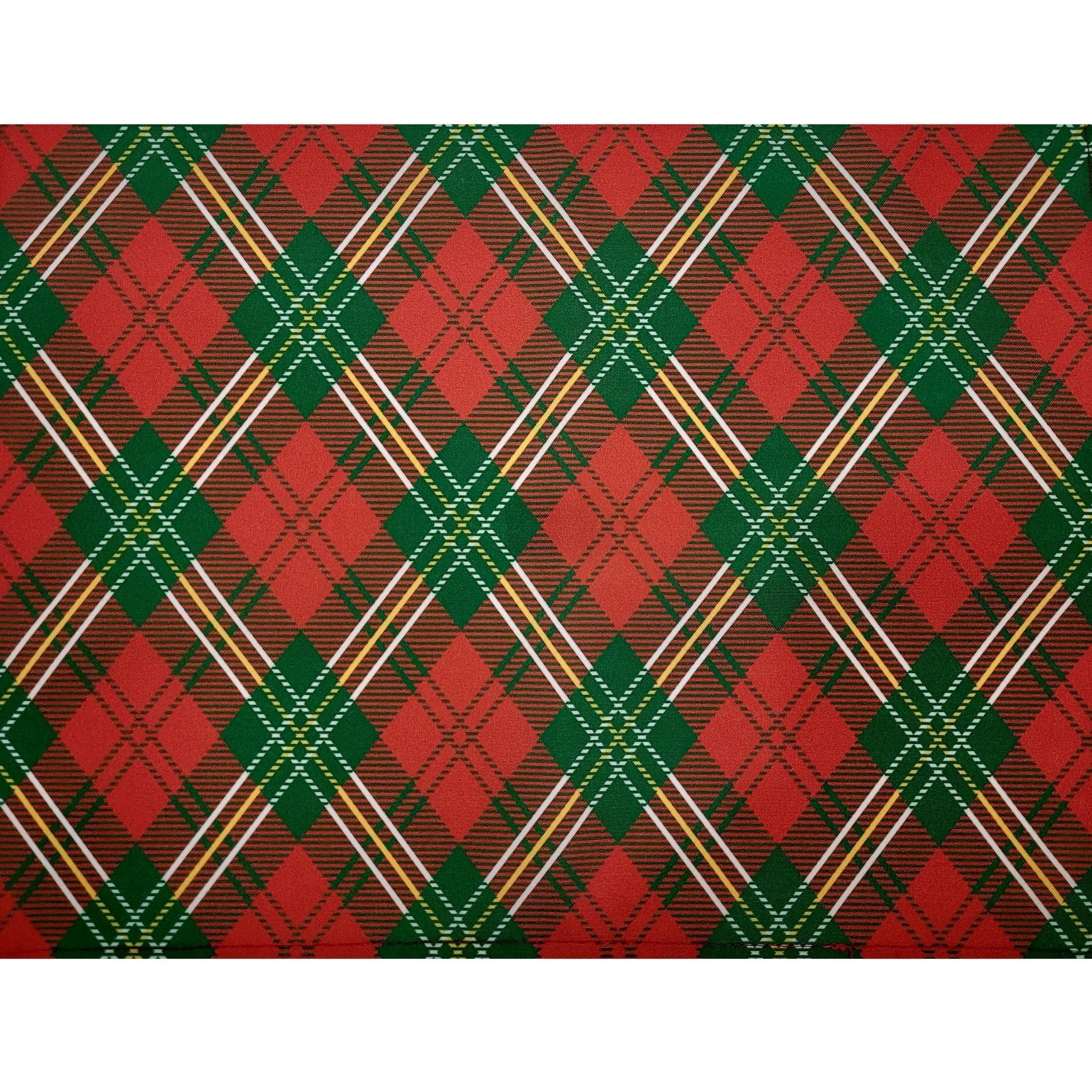 Set of 4 Placemats Christmas Plaid Cloth Waterproof 17