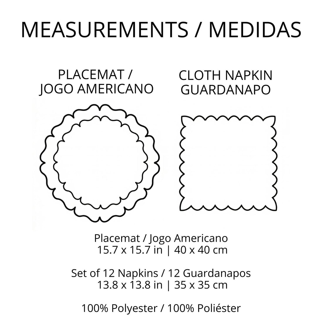 24-Piece Placemat & Napkin Set for 12 – Embroidered Polka Dot Table Decor 19.7 x 13.8 in