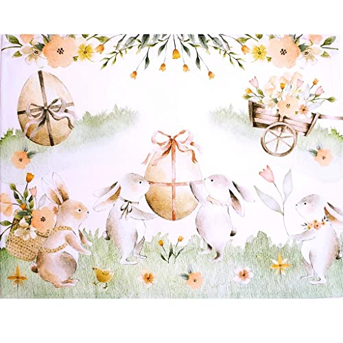 Set of 4 Green Garden Waterproof Rectangular Placemats Easter 17" x 13"