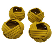 Maison Charlo | Conjunto com 4 Porta-Guardanapos Rústicos Trançados Charlo - Marrom, amarelo, rosa para Dia das Mães, Presente, Aniversário