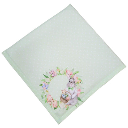 Charlo's Easter Cloth Napkins Bunny Dot Green Reusable Soft Durable