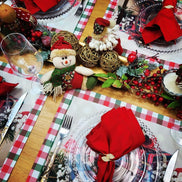 Set of 4 Placemats Christmas Gift Box Cloth Waterproof 17