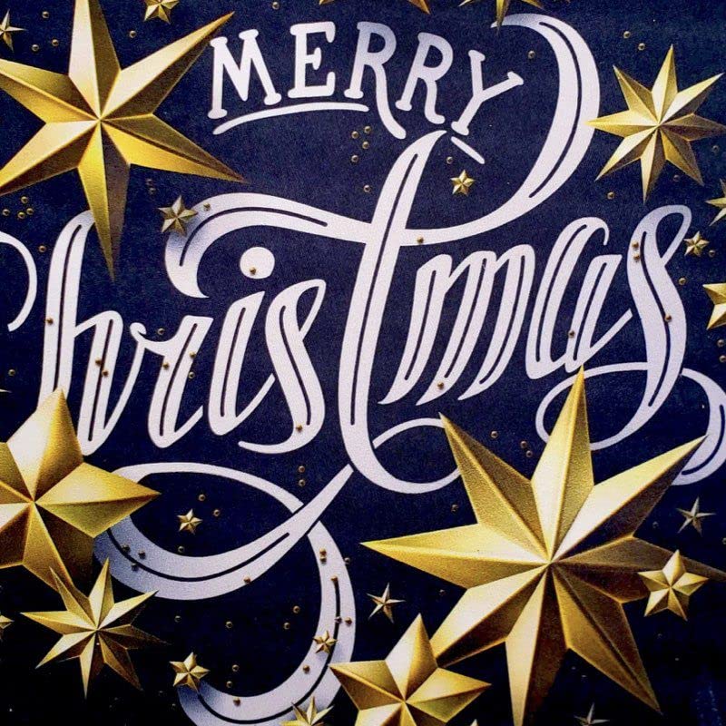 Conjunto de 4 capas redondas para jogos americanos, tecido Feliz Natal, 35,5 cm diâmetro