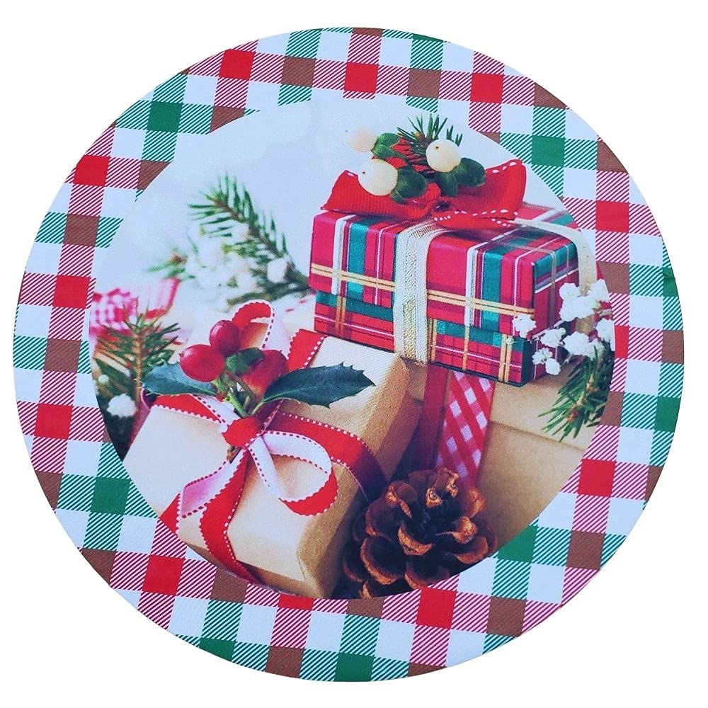 Set of 4 Round Placemats Covers Gift Box Cloth 14