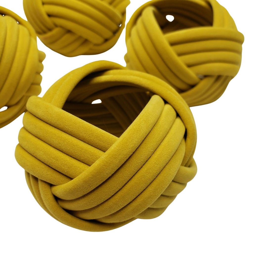Maison Charlo | Conjunto com 4 Porta-Guardanapos Rústicos Trançados Charlo - Marrom, amarelo, rosa para Dia das Mães, Presente, Aniversário