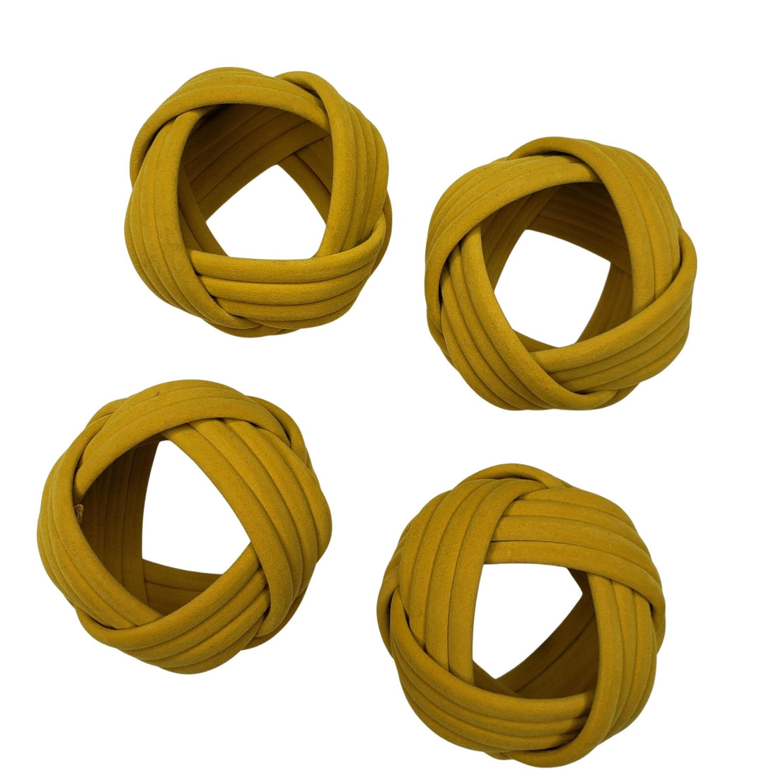 Maison Charlo | Conjunto com 4 Porta-Guardanapos Rústicos Trançados Charlo - Marrom, amarelo, rosa para Dia das Mães, Presente, Aniversário