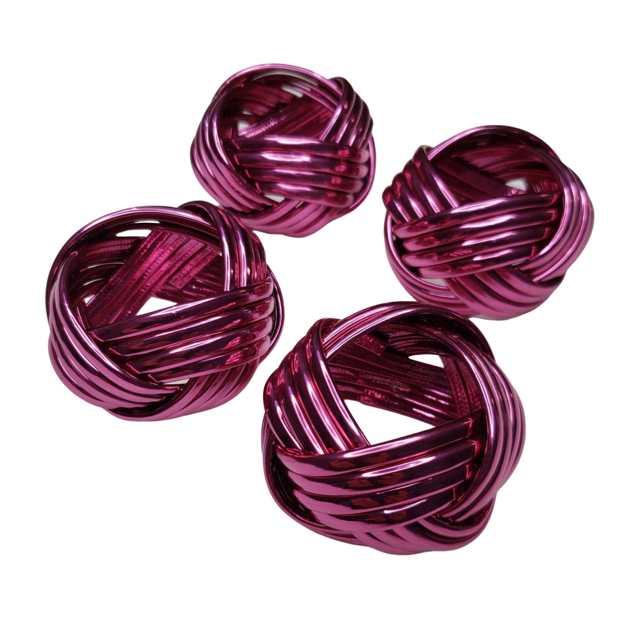 Maison Charlo | Conjunto com 4 Anéis de Guardanapo Trançados Rústicos Metálicos por Charlo - laranja, rosa para Dia das Mães, Presente, Aniversário