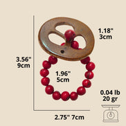 BIOJewelry Set of 6 Red Amazon Coconut Babacu Acai Napkin Rings Handmade for Dining Table, Parties