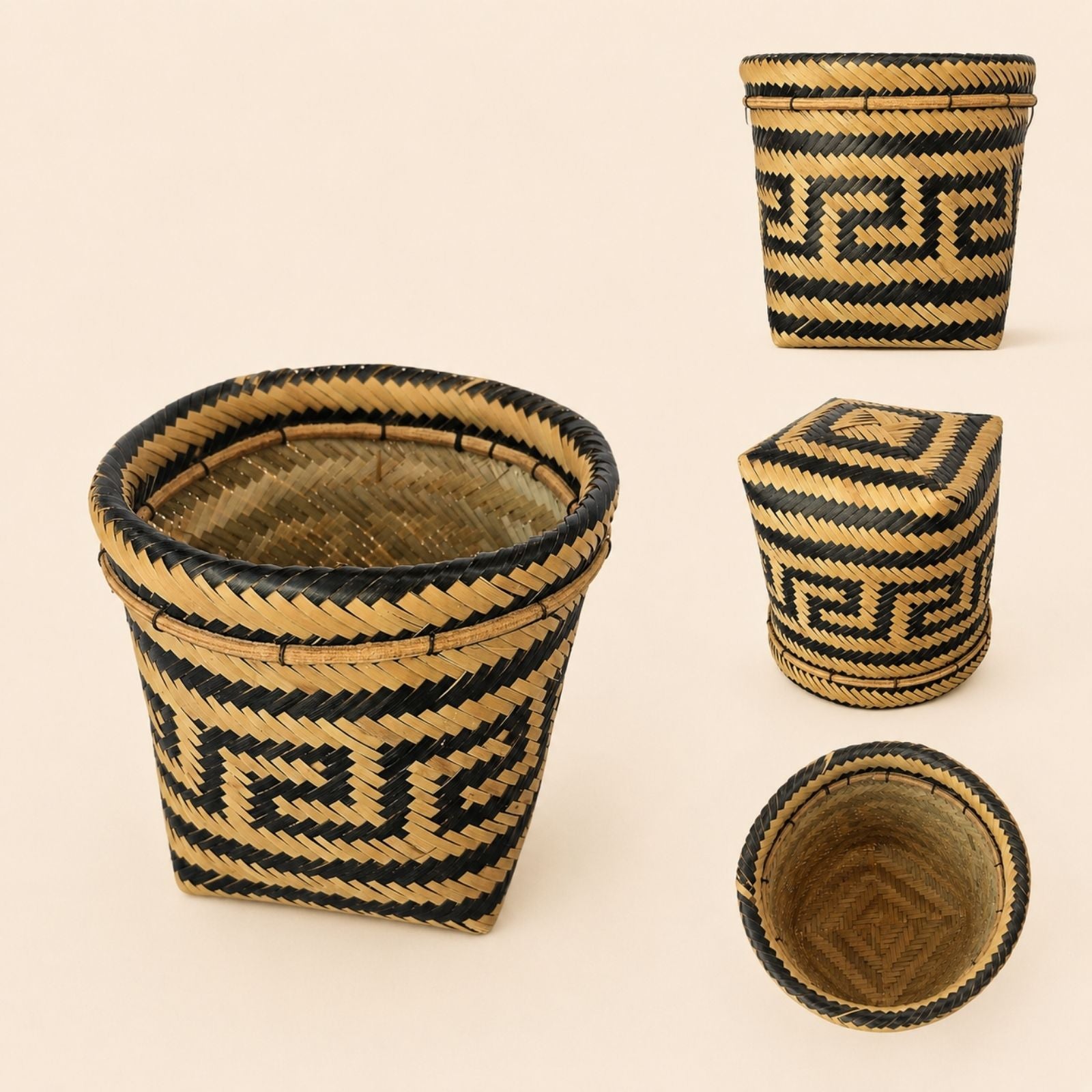 Brazilian Indigenous Art | Urutu Baniwa Basket – 5.12 x 5.12 x 4.72 in