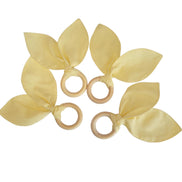 Maison Charlo | Easter Set of 4 Yellow Orange Bunny Ears Napkin Rings | Dining Table Decor