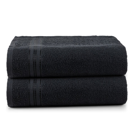 Set of 2 Cotton Bath Towels 49.2 x 25.6 in – 260 GSM Lightweight Soft Everyday Towels