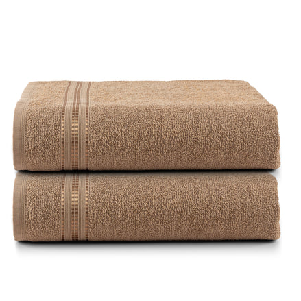 Set of 2 Cotton Bath Towels 49.2 x 25.6 in – 260 GSM Lightweight Soft Everyday Towels