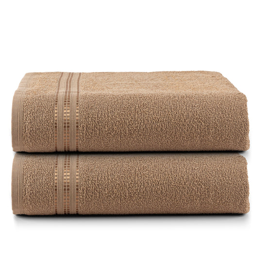 Set of 2 Cotton Bath Towels 49.2 x 25.6 in – 260 GSM Lightweight Soft Everyday Towels