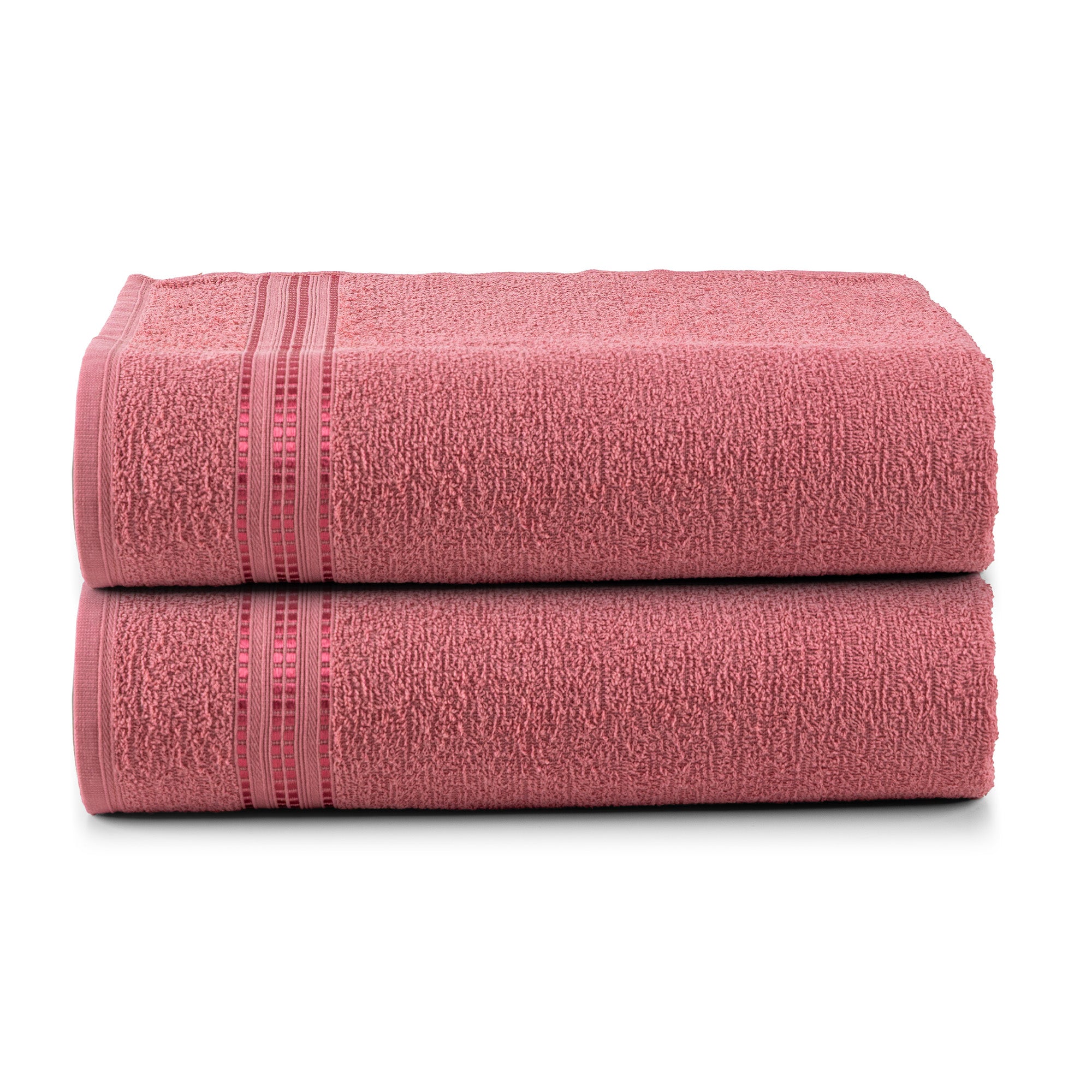 Set of 2 Cotton Bath Towels 49.2 x 25.6 in – 260 GSM Lightweight Soft Everyday Towels