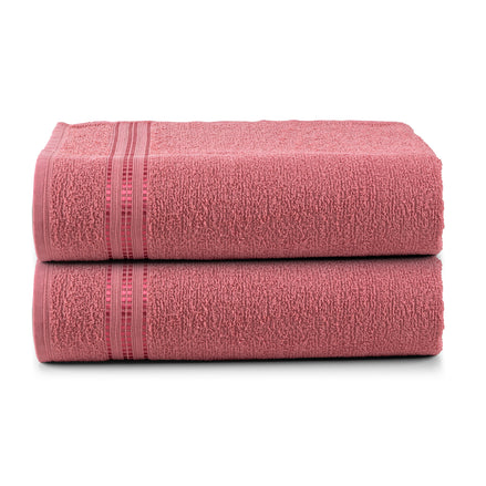 Set of 2 Cotton Bath Towels 49.2 x 25.6 in – 260 GSM Lightweight Soft Everyday Towels