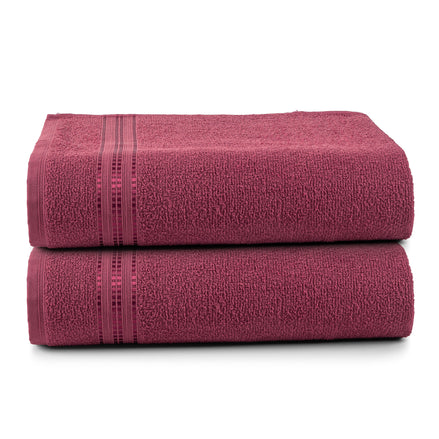 Set of 2 Cotton Bath Towels 49.2 x 25.6 in – 260 GSM Lightweight Soft Everyday Towels