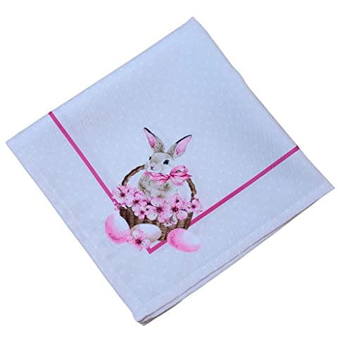Charlo's Easter Synthetic Cloth Napkins Bunny Basket Reusable Durable 16