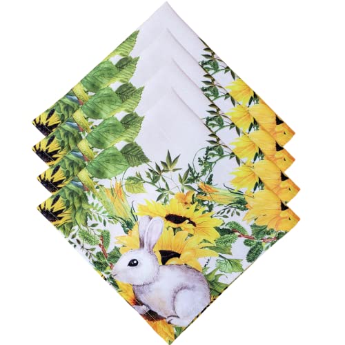 Charlo's Easter Cloth Napkinsit Sunflower Eggs Reusable Soft Durable Yellow