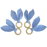 Maison Charlo | Anéis de Guardanapo Orelhas de Coelhinho Azul Turquesa Conjunto de 4 para Páscoa | Decoração de Mesa de Jantar