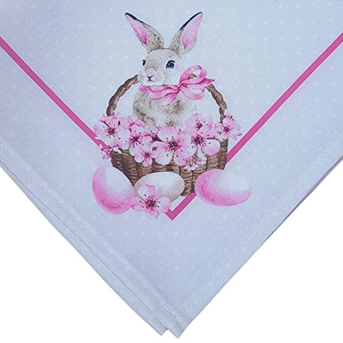 Charlo's Easter Synthetic Cloth Napkins Bunny Basket Reusable Durable 16