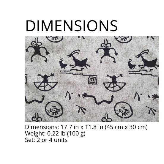 Charlo's Set of 4 Rectangular Placemats Ancestral 18" x 12"