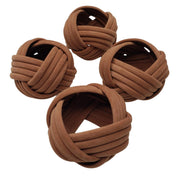 Maison Charlo | Conjunto com 4 Porta-Guardanapos Rústicos Trançados Charlo - Marrom, amarelo, rosa para Dia das Mães, Presente, Aniversário