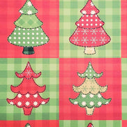 Set of 4 Placemats Christmas Tree Patchwork Cloth Waterproof 17