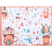 Set of 4 Placemats Christmas Candy Cloth Waterproof 17