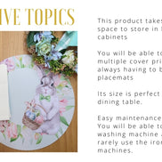 Conjunto com 4 Capas de Balão de Rosas de Páscoa para Jogos Americanos Redondos 35 cm de Diâmetro Poliéster para Mesa de Cozinha Mesa de Jantar Lavável