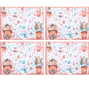 Set of 4 Placemats Christmas Candy Cloth Waterproof 17