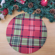 Conjunto de 4 capas de lugar-americano redondas xadrez natalino 35,5 cm diâm. | Vermelho