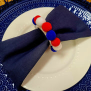 Charlo's Set of 4 Navy Blue 100% Cotton Solid Cloth Napkins 15